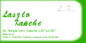 laszlo kapche business card